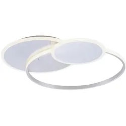 LED Deckenleuchte, stahlfarben, rund, Lichtfarbensteuerung, Dimmfunktion