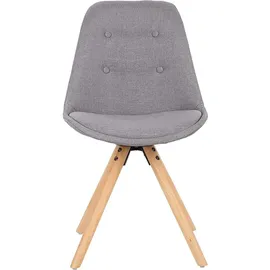 Woltu Esszimmerstuhl Leinen grau 2er Set