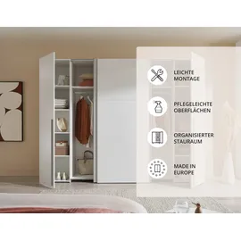 SchlafKONTOR Schwebetürenschrank Maturs 267 x 205 x 57 cm Weiß