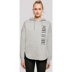 Kapuzenpullover F4NT4STIC "Take It Easy OVERSIZE HOODIE", Damen, Gr. L, grau, Obermaterial: 100% Baumwolle, casual, oversize, Langarm, Pullover, Print