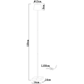 GLOBO LED Stehleuchte Touchdimmer, USB, CCT schwarz, H 120 cm