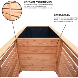 Mega-Holz Hochbeet Rhombus XL 232 x 80 x 73 cm Lärche