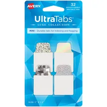 Avery Zweckform Art. 74178 Haftstreifen transparent/silber (32 Haftnotizen, 25,4x38,1mm, beschreibbare Index Tabs Folie, ablösbare Klebezettel, Page Marker, Sticky Notes, Klebemarkierungen)