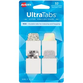 Avery Zweckform Art. 74178 Haftstreifen transparent/silber (32 Haftnotizen, 25,4x38,1mm, beschreibbare Index Tabs Folie, ablösbare Klebezettel, Page Marker, Sticky Notes, Klebemarkierungen)