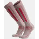 MERINO PERFORMANCE KINDER SKISOCKEN - 1-Pack - Hellgrau/Pink - 35-38