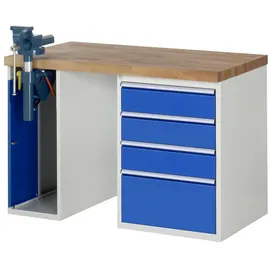 Rau Werkbank Modell 7510 mit 4 Schubladen und Schrank BxTxH 1250x700x840mm