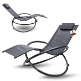 Albatros Premium Gartenliege X-FORM Schwungliege Relaxliege Gartenstuhl| mit Kopfkissen wetterfest ergonomisch Relaxsessel belastbar bis 160Kg