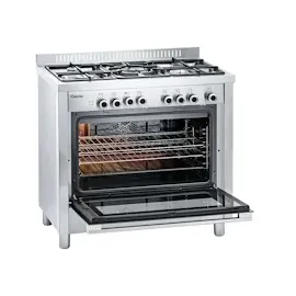 Bartscher 5-Flammen Gasherd mit Elektro-Multifunktionsbackofen