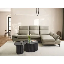 Beliani Ecksofa 4-Sitzer Farila Echtleder L-Förmig mit Chaiselongue linksseitig