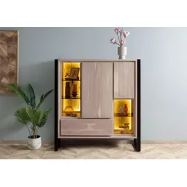 MASSIVMOEBEL24.DE Highboard 130 x 140 x 40 cm Beige