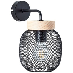 Brilliant Wandleuchte Giada Holz Schwarz E27 max. 40W