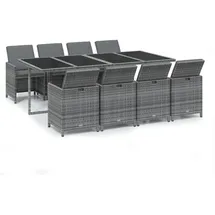 vidaXL Garten-Essgruppe 9-tlg. Grau