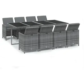 vidaXL Garten-Essgruppe 9-tlg. Grau