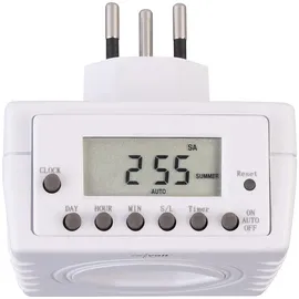 Revolt CH: Digitale Zeitschaltuhr für Typ-J-Steckdose, LCD-Display, 2.300 W