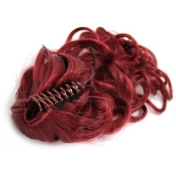Fashiongirl Pferdeschwanz Haar Extensions m/ Spange #33 Rot - Gelockt Haarextensions   Braun 