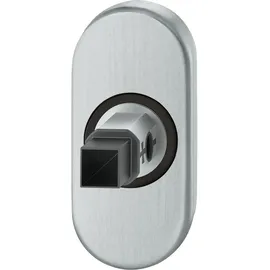 N/H Adapter-Rosette oval Drücker für Rahmentür, 9 mm, Hochhaltefeder, Edelstahl matt