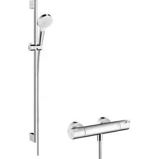Hansgrohe Crometta Vario mit Ecostat 1001 CL Thermostat weiß/chrom 27813400