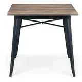 Der quadratische Julian Bowen Grafton Esstisch in Mokka-Ulme verfügt über ein industrielles und modernes Design