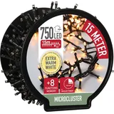 Spetebo 1.03 Lichterkette auf Trommel - 750 Micro Cluster LED - 15m - extra warmweiß