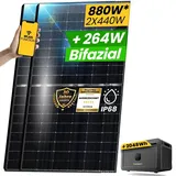 EPP.Solar 2x 440W Bifaziale Module mit Growatt NOAH 2000 Speicher für Balkonkraftwerk