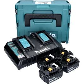 Makita Power Source Kit 18 V Li-Ion 4 x 5,0 Ah + DC18RD Ladegerät + Makpac 197626-8