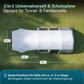 Skandika Sonnensegel Spirit 740 x 310 cm | Wetterschutz mit Teleskopstangen,