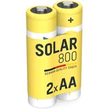 Ansmann Solar Akku AA 800 mAh NI-MH 1,2V, 2 Stück, LR06, wiederaufladbar, ideal für Solarlampen, Solarlichterketten, Solarbrunnen, Ersatzakku