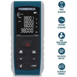Ferrestock FSKLDM070 Laserentfernungsmesser bis zu 70 M Lasermessgerät - White / Blue - One Size