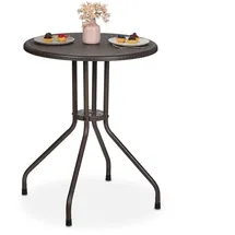 Relaxdays Gartentisch Ø 60 x 73 cm Braun