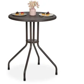 Relaxdays Gartentisch Ø 60 x 73 cm Braun