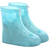 Schuhüberzug Wasserdicht Überschuhe wiederverwendbar Regenschutz für Schuhe für Herren Damen Kinder, rutschfest Galoschen mit Reißverschluss für Regen Schnee Outdoor (Mint, XL (41-42))