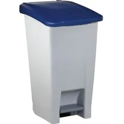 Tretabfalleimer grau/blau, Inhalt: 60 Liter