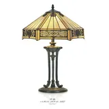 Casa Padrino Tiffany Tischleuchte Durchmesser 40cm, Höhe 59cm Mod11 Mosaik Leuchte Lampe Hockerleuchte Art Deco Jugendstil