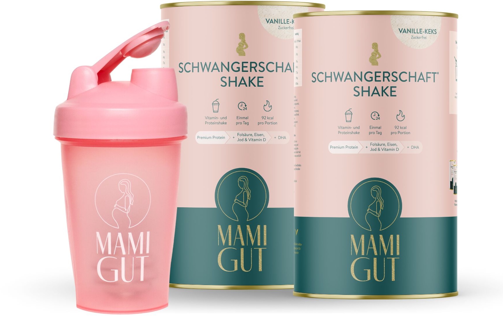 MamiGut Schwangerschaft Monatspaket + Shaker Set 856 g