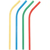 Papierstrohhalm biegbar / Bunt - Ø 6 mm x 22 cm - Papstar Pure (10 x 100 Stk) - 1 Karton = 10 Packungen à 100 Stk