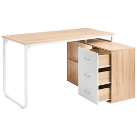 Beliani Eckschreibtisch Sogne Braun / Weiß