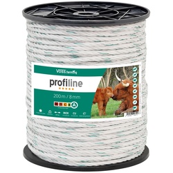Weidezaun Seil 200m 8mm, 4x0,30 Kupfer + 4x0,3 Niro, weiß-grün 5*****
