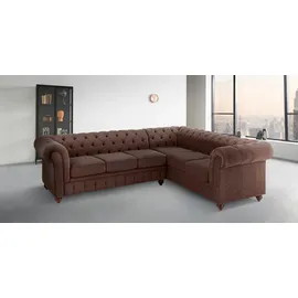 OTTO home Chesterfield Eckcouch Leder 2-Sitzer Braun