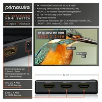 Primewire 3-Port UHD HDMI Umschalter inkl. Fernbedienung 3x HDMI
