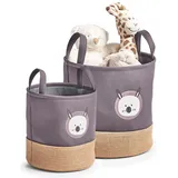 Hti-Living Aufbewahrungskorb Hase 2er-Set 30 x 30 x 29 cm grau