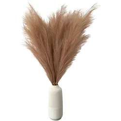 Layba Künstliches Pampasgras Deko in Braun Boho Künstlpflanze - 3 Stück 100cm, Ideal für Hochzeitsdeko, Wohnzimmer & Schlafzimmer