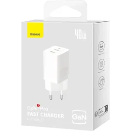 Baseus Fast Charger 40W USB-C GaN5 Branco