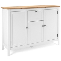 Homestyle4u Kommode Sideboard Wohnzimmerschrank Weiß Holz weiß