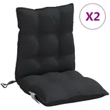 vidaXL Niedriglehner-Auflagen 2 Stk. Schwarz Oxford-Gewebe