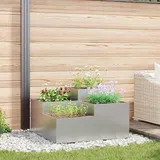 vidaXL Gartenblumentopf 80 x 80 x 48 cm Silber