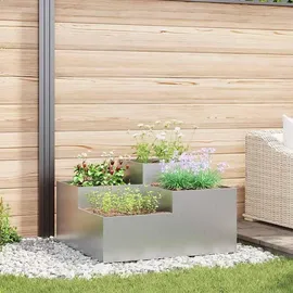 vidaXL Gartenblumentopf 80 x 80 x 48 cm Silber