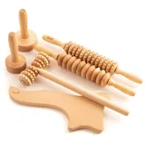 TUULI Maderotherapie Holz Set Massagegerät Swedische Tasse Massageroller Cellulite Lymphdrainage Gerät