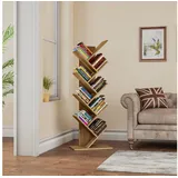 LuxusKollektion Stiefelknecht Bücherregal Standregal Raumteiler Leiterregal Baumform CD Holzfarben