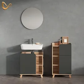 livinity® Marano Unterschrank 50 x 90 x 35 cm Anthrazit/Grau