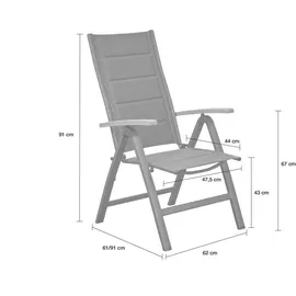 dasmöbelwerk Klappstuhl New Jersey Gartenstuhl 75 x 61 x 112 cm grau